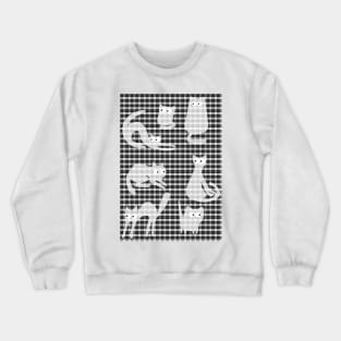 Plaid Cats Optical Illusion Crewneck Sweatshirt